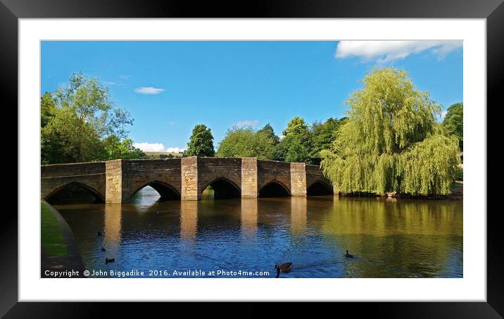 Bakewell Bridge Framed Mounted Print by John Biggadike