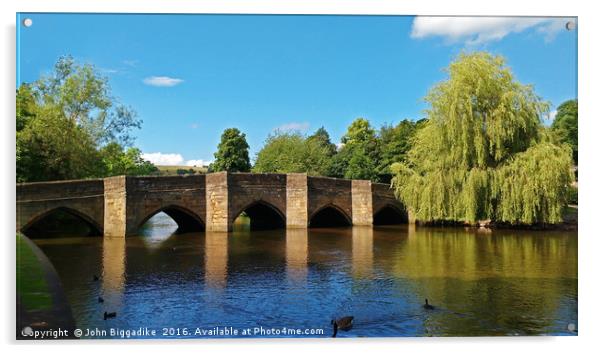 Bakewell Bridge Acrylic by John Biggadike