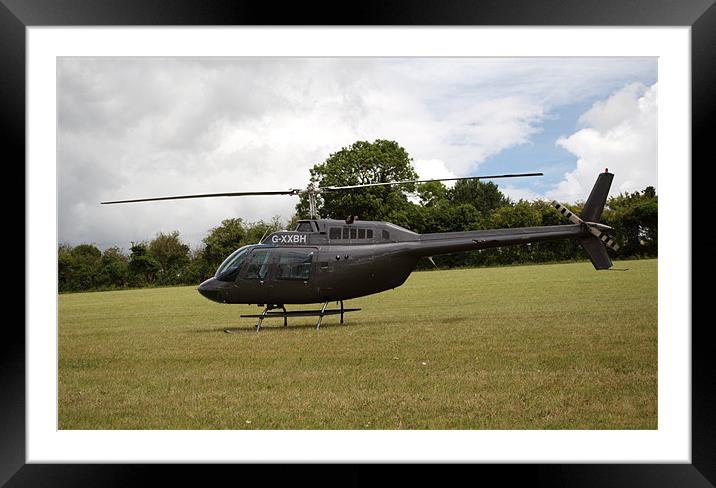 Helicopter - Bell Jet Ranger 206 Framed Mounted Print by Chris Day