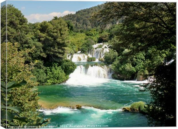Krka waterfalls, Croatia Canvas Print by yvonne & paul carroll