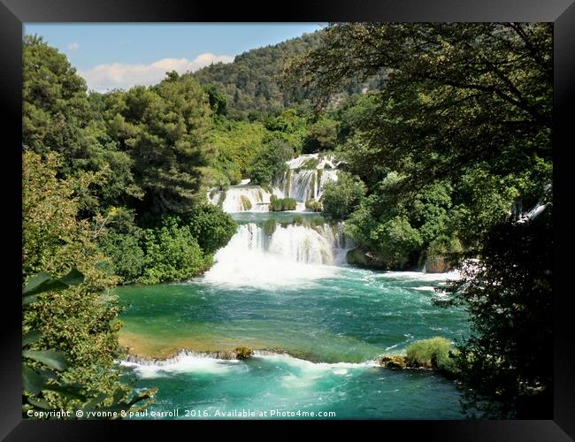Krka waterfalls, Croatia Framed Print by yvonne & paul carroll
