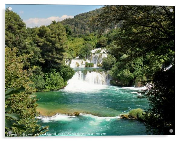 Krka waterfalls, Croatia Acrylic by yvonne & paul carroll