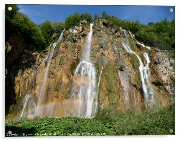 "The big waterfall" at Plitvice Lakes, Croatia Acrylic by yvonne & paul carroll