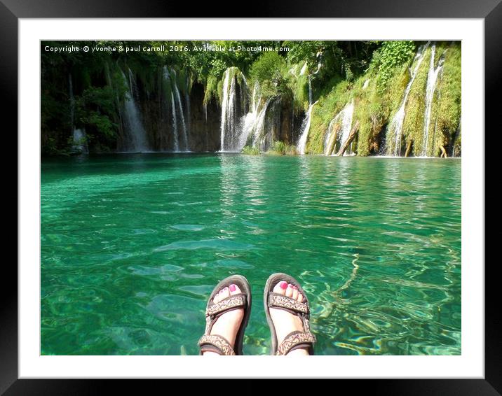 Plitvice Lakes & waterfalls, Croatia Framed Mounted Print by yvonne & paul carroll