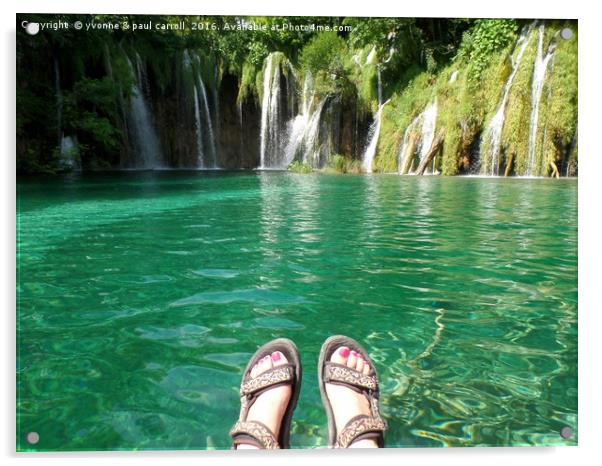 Plitvice Lakes & waterfalls, Croatia Acrylic by yvonne & paul carroll
