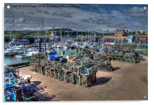 Scarborough Fishing Dock Acrylic by Allan Briggs