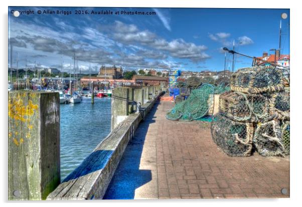 Scarborough Fishing Dock Acrylic by Allan Briggs
