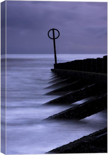 Wooden groynes of Aberdeen Scotland Canvas Print by Gabor Pozsgai