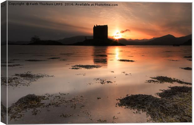 Castle Stalker at Sunset Canvas Print by Keith Thorburn EFIAP/b