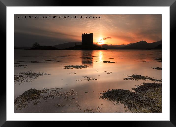 Castle Stalker at Sunset Framed Mounted Print by Keith Thorburn EFIAP/b