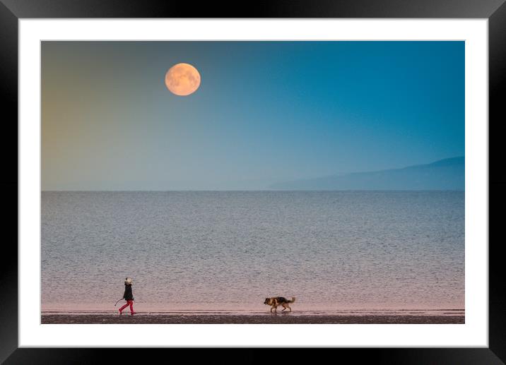 Just the Moon and my Best Friend Framed Mounted Print by Gareth Burge Photography
