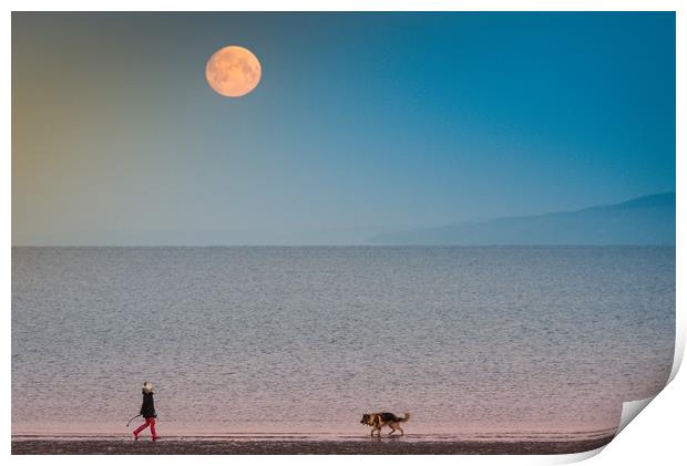 Just the Moon and my Best Friend Print by Gareth Burge Photography