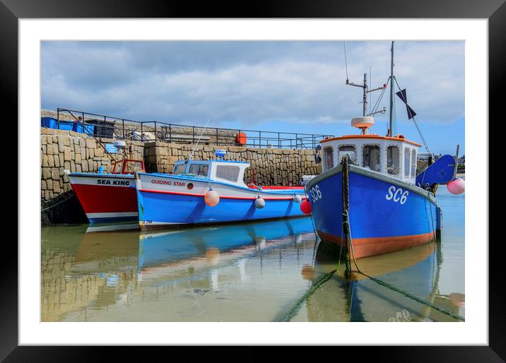 Moored Boats Hughtown St Marys Isles of Scilly Framed Mounted Print by Nick Jenkins