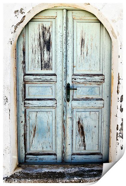 Santorini Greek Door Print by Stephen Mole