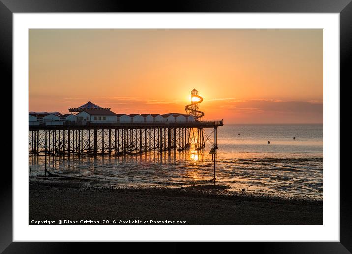 Herne Bay Pier Sunset Framed Mounted Print by Diane Griffiths