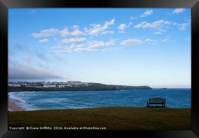 Pentire and Fistral Framed Print by Diane Griffiths