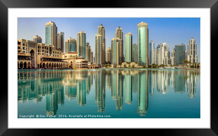 Dubai Downtown Framed Mounted Print by Dev Kumar