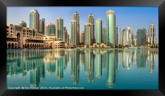 Dubai Downtown Framed Print by Dev Kumar