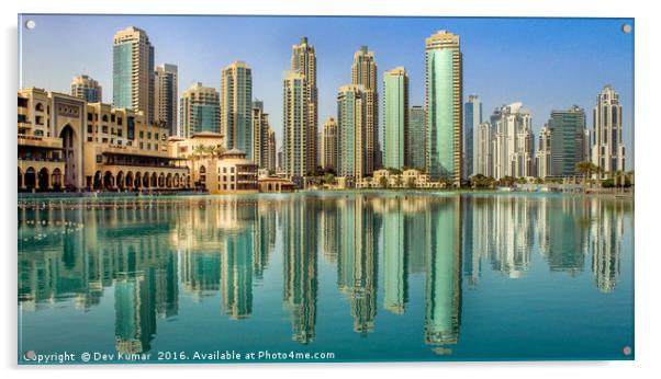 Dubai Downtown Acrylic by Dev Kumar