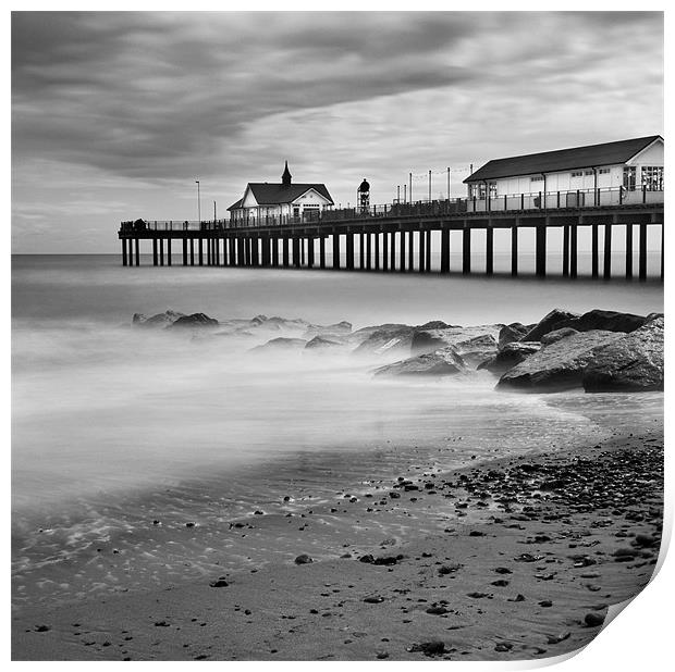 Southwold Pier and Beach, Suffolk Print by Dave Turner