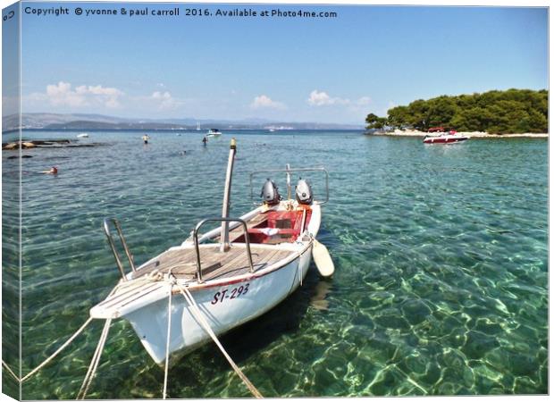 Gin clear waters of the Blue Lagoon near Split Canvas Print by yvonne & paul carroll