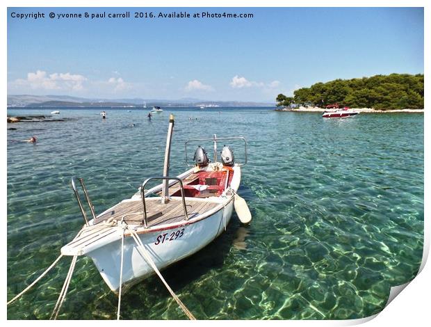 Gin clear waters of the Blue Lagoon near Split Print by yvonne & paul carroll