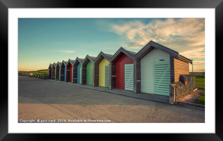 Beach Huts, blyth seafront Framed Mounted Print by gary ward