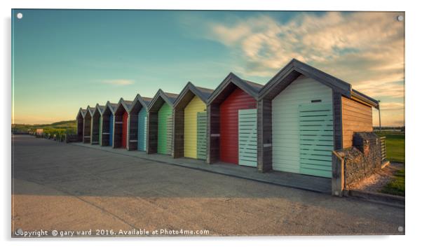 Beach Huts, blyth seafront Acrylic by gary ward