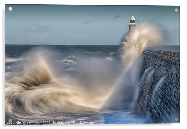 Tynemouth stormy sea! Acrylic by gary ward