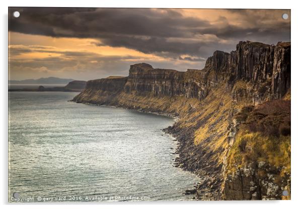 Kilt rock, isle of skye scotland Acrylic by gary ward