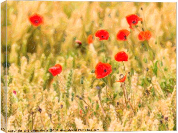 Group of Poppies abstract Canvas Print by Graham Moore