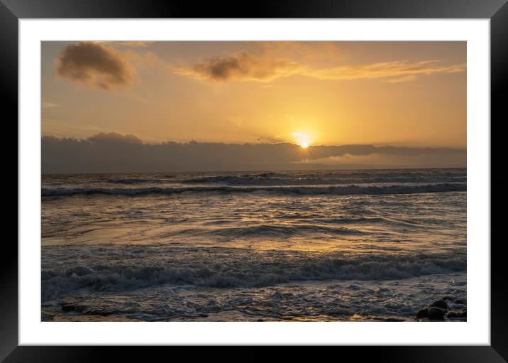 Setting Sun Glamorgan Heritage Coast Framed Mounted Print by Nick Jenkins