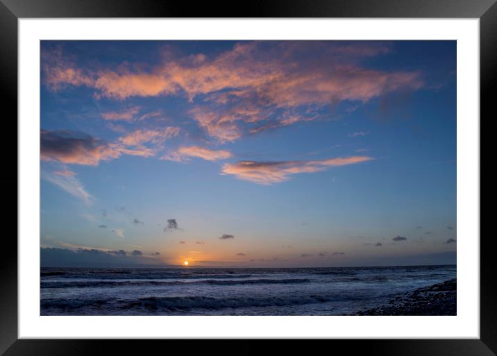 The Sun Slowly Sinks over the Bristol Channel Framed Mounted Print by Nick Jenkins