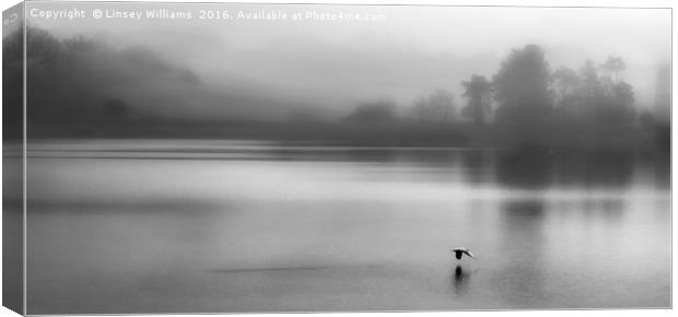 Early Morning Mist On Thornton Reservoir Canvas Print by Linsey Williams