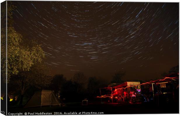 Startrails over the Astrocamp, Wales Canvas Print by Paul Huddleston