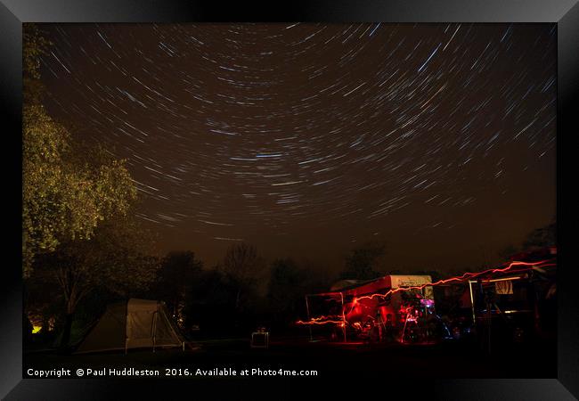 Startrails over the Astrocamp, Wales Framed Print by Paul Huddleston