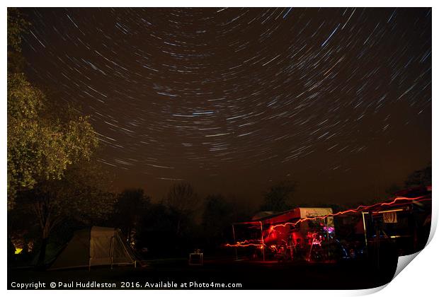 Startrails over the Astrocamp, Wales Print by Paul Huddleston