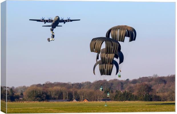 Hercules C130 air drop Canvas Print by Oxon Images