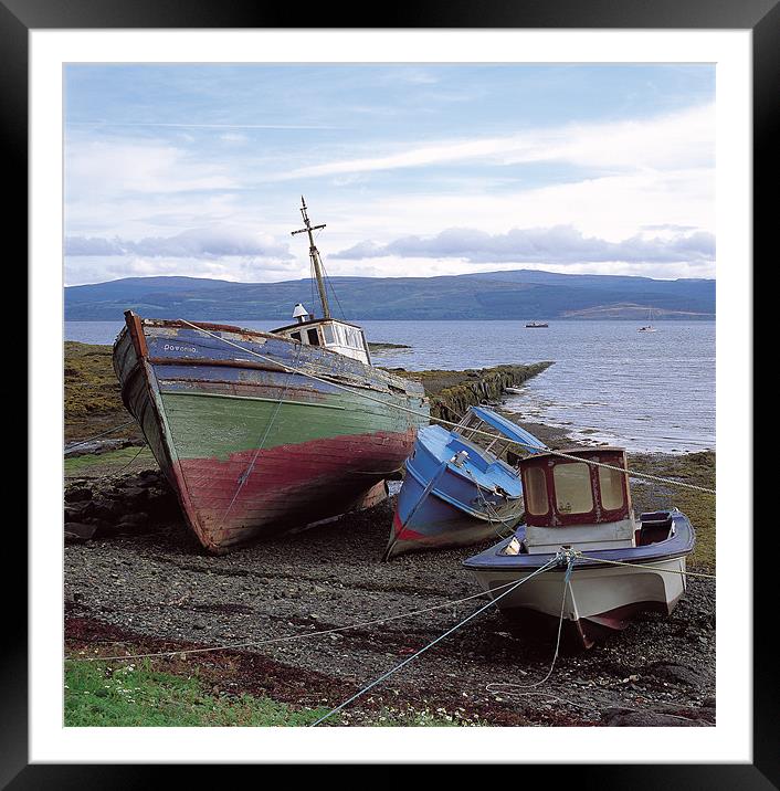 Fishing Boats on Mull Framed Mounted Print by Derek Wallace