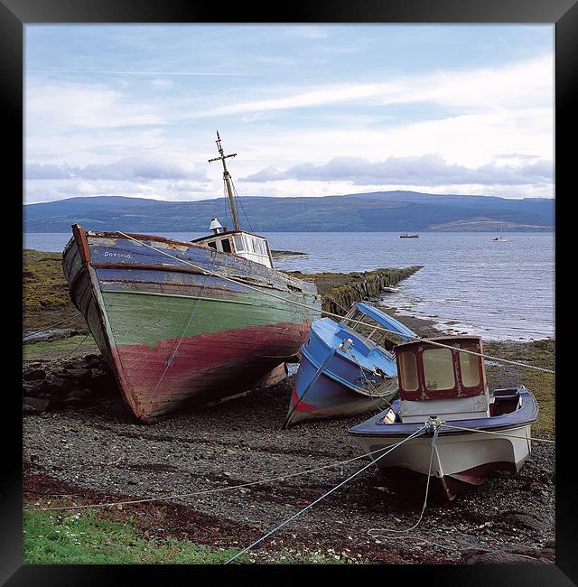 Fishing Boats on Mull Framed Print by Derek Wallace