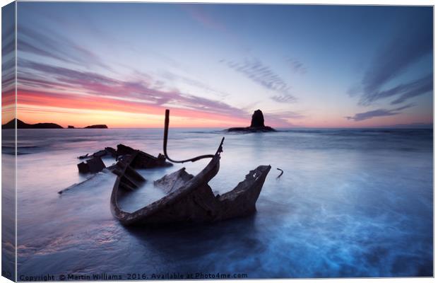 Washed Up - The Admiral at Saltwick Bay Canvas Print by Martin Williams
