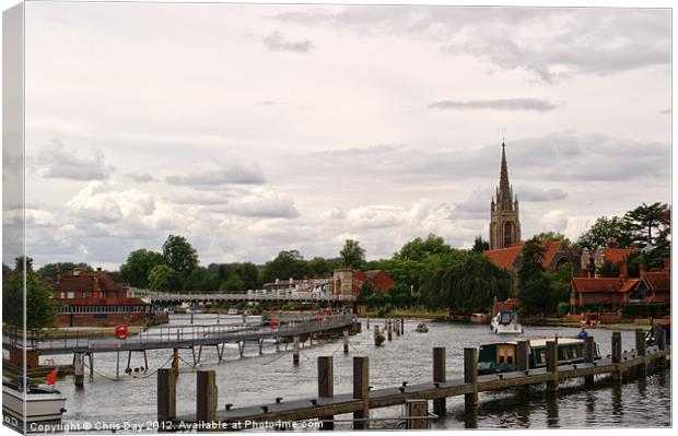 Marlow by The River Thames Canvas Print by Chris Day