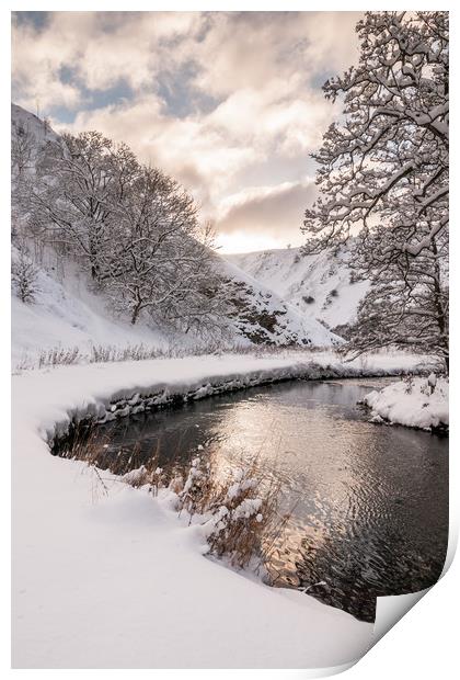 Wolfscote Dale Snow Print by James Grant