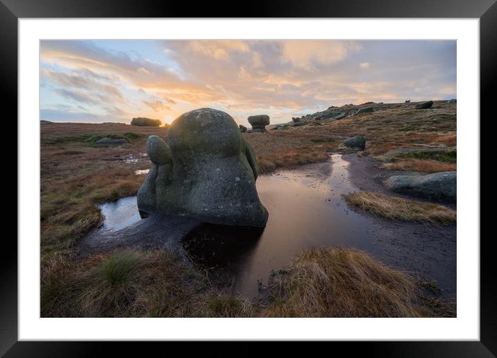 Moat Stone Sunset Framed Mounted Print by James Grant