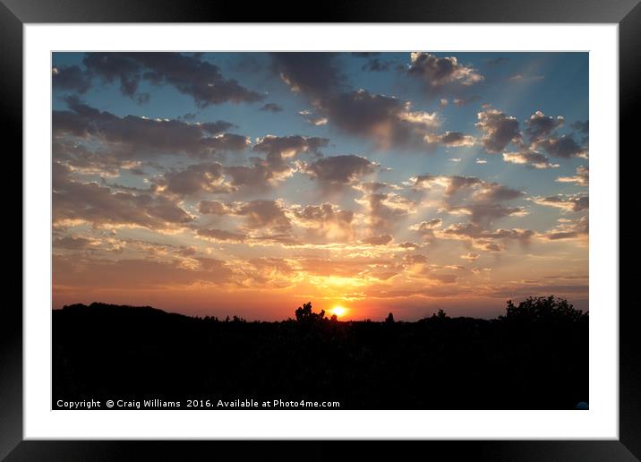 Sunset Framed Mounted Print by Craig Williams