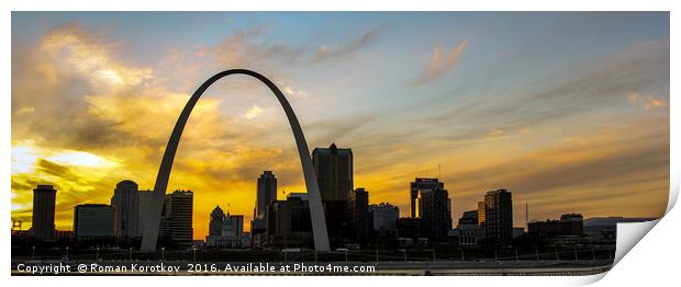 The Gateway Arch and downtown of St. Louis, Missur Print by Roman Korotkov