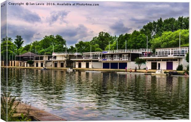 Oxford University Boathouses Canvas Print by Ian Lewis