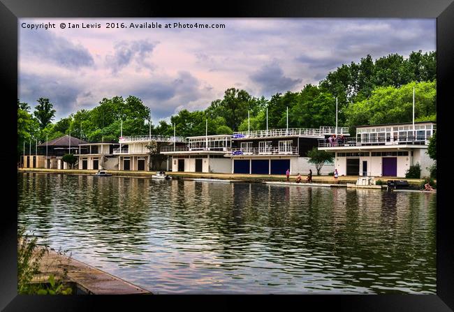 Oxford University Boathouses Framed Print by Ian Lewis