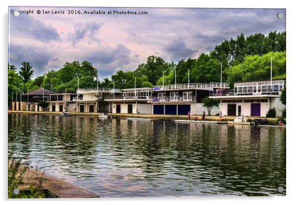 Oxford University Boathouses Acrylic by Ian Lewis