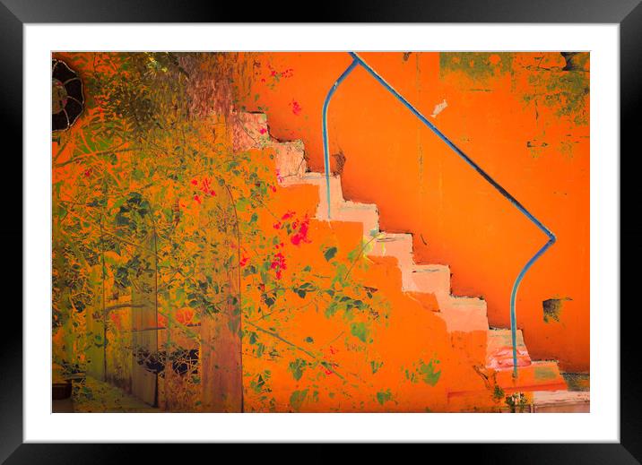 Orange Stairway Framed Mounted Print by kevin marston